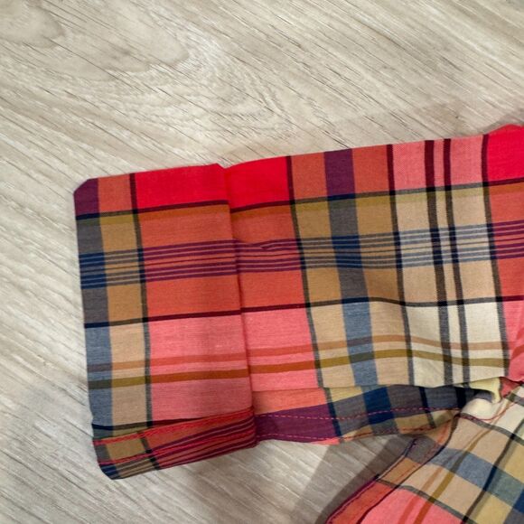 Janie and Jack Shirt Boy's Size 3 Red Tartan Plaid Rolled Sleeve Button Up NEW - Picture 3 of 8